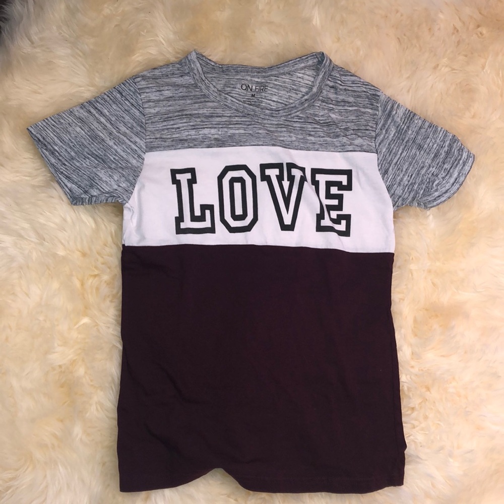 Maroon and Gray “Love” Logo T-shirt